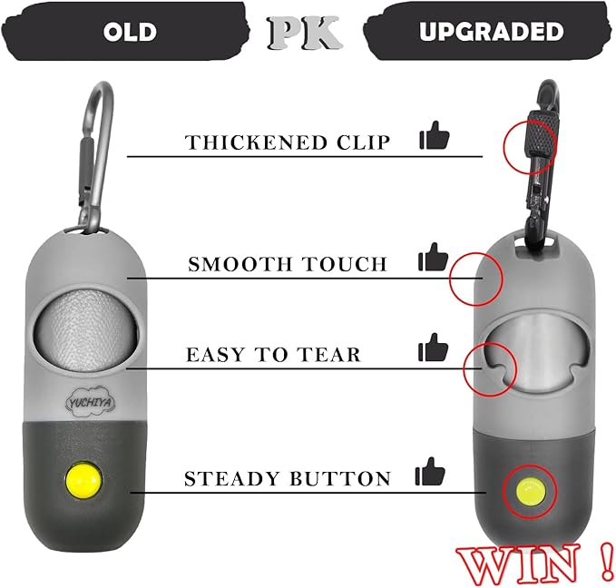 Dog Poop Bags Holder with LED Flashlight|Pet Waste Bags Dispenser for Leash|Doggie Potty Bags