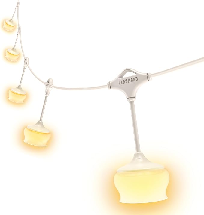 Claymore Cadena UF5 String Lights (Light Gray) - LED Outdoor String Lights for Halloween