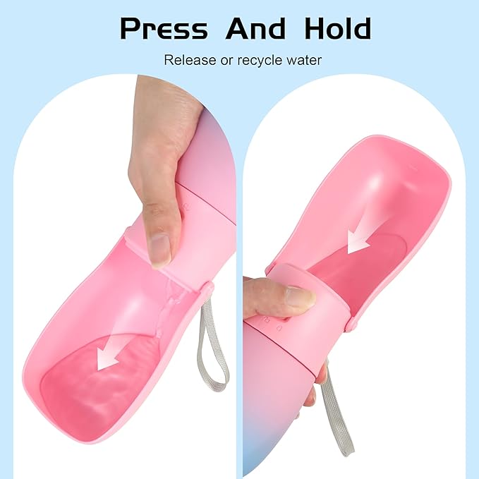 Dog Water Bottle, Travel Puppy Water Bowl, Leak Proof Portable Puppy Water Dispenser, Foldable Dog