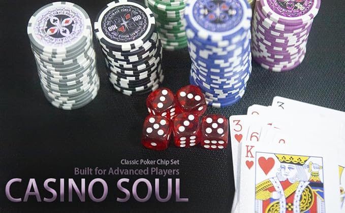 THUNDERBAY 500 Clay Composite Poker Chips Set with Aluminum Case, Two Decks of Playing Cards