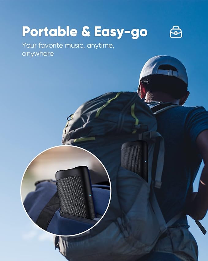Bluetooth Speaker with HD Sound, Portable Wireless, IPX5 Waterproof, Up to 20H Playtime, TWS