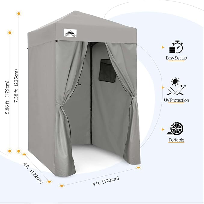 EAGLE PEAK Flex Ultra Compact 4x4 Pop-up Canopy, Sun Shelter, Changing Room, Portable Privacy