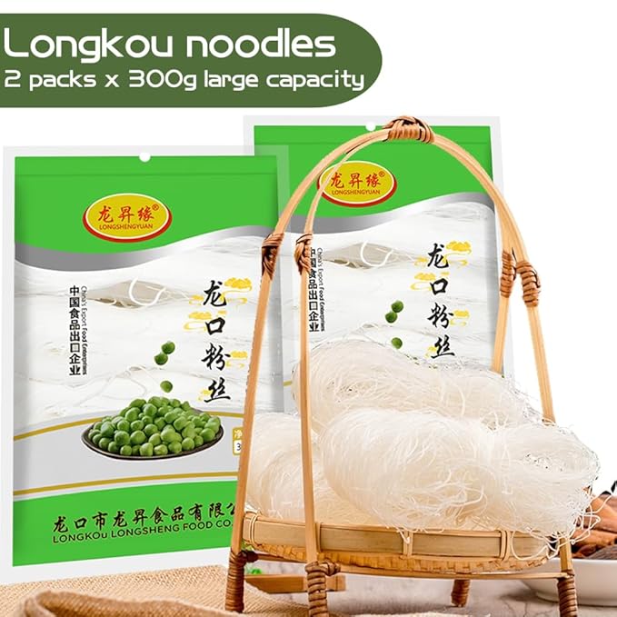 21.16oz Glass Noodles Stir fried dishes，cold mixed hot pot-Authentic Longkou Glass Noodles for
