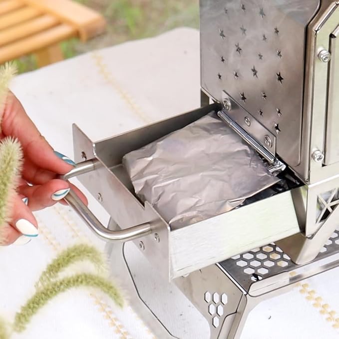 Portable Outdoor Camping Stove Stainless Steel Stove for Outdoor Cooking Heating & Fishing BBQ