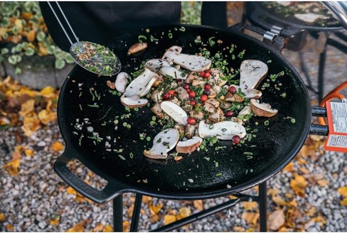 Muurikka Grill Pan 58 cm with Protective Bag, Outdoor Pan, Fire Pan Made of Robust Rolled Steel for
