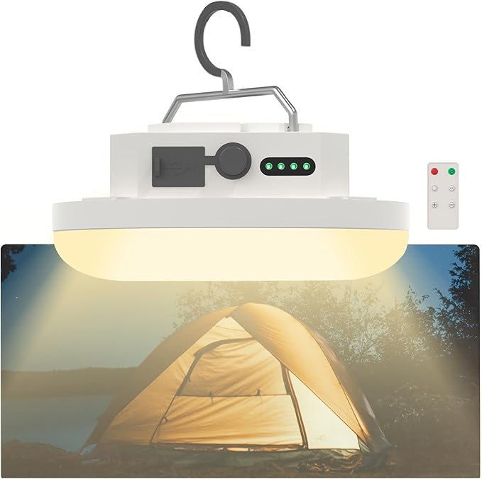 Camping Lantern 10500mAh Rechargeable Battery, 30W Ultra Bright LED Hanging Light with 3 Modes