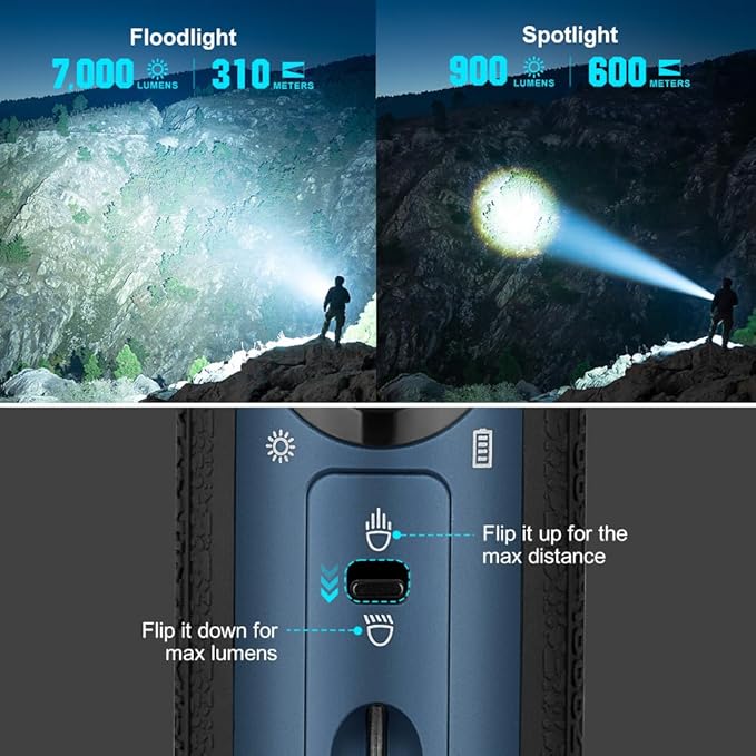 OLIGHT Marauder Mini 7,000 Lumens Bright Flashlight with 600 Meters Beam Distance, Powerful RGB