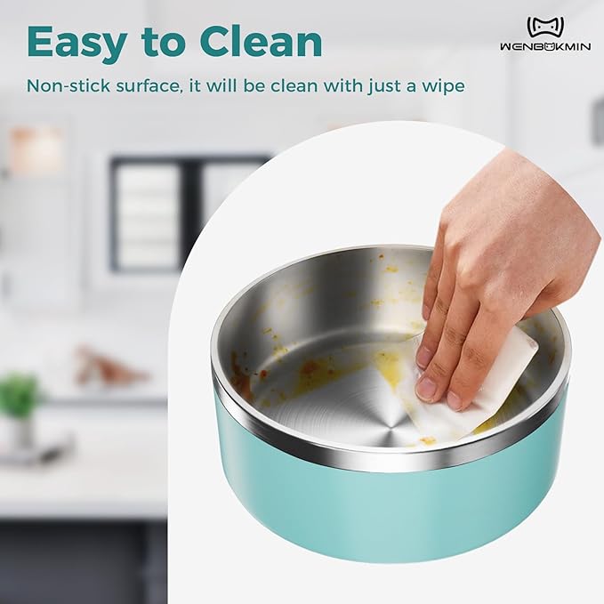 Dog Bowl, Stainless Steel Dog Food and Water Bowl with Non Slip Quiet Bottom, Easy to Clean