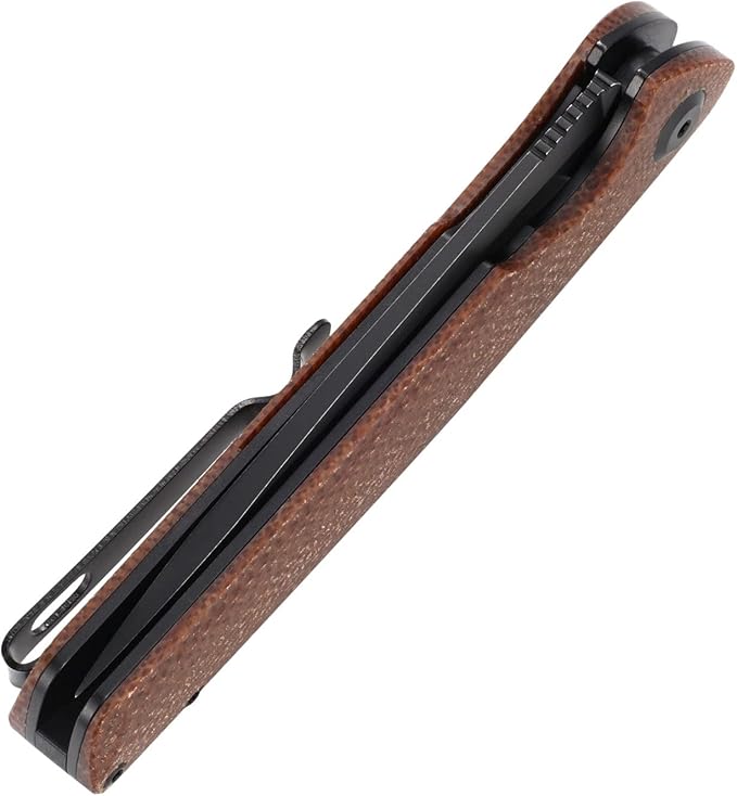 Sitivien ST102 Folding Knife, D2 Steel Blade+Micarta Handle EDC Tool Knife for Outdoor, Camping