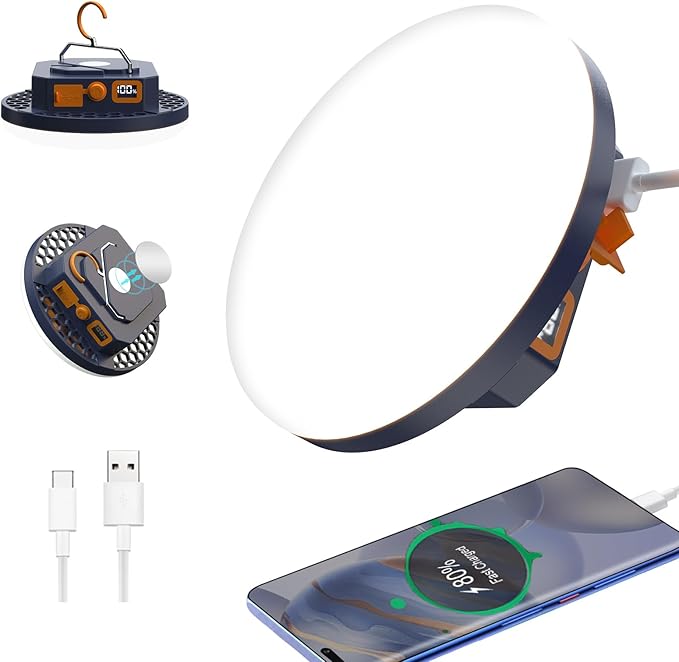 10000mAh 4000LM Flashlight Portable LED Camping Lantern Rechargeable Light 30W with Digital Power