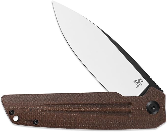 Sitivien ST152 Folding Knife,K110(D2) Steel Blade with Micarta Handle EDC Tool Knife for Outdoor