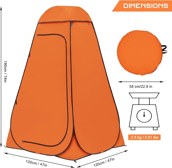 BRIAN & DANY Pop Up Shower Tent, Portable Privacy Camping Changing Tent, Camp Toilet Bathroom Pod