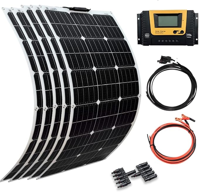 XINPUGUANG Flexible Solar Panel 100W 12V Monocrystalline 500W Solar Kit 50A Charge Controller