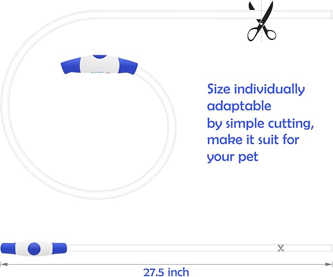 Light up Dog Collar, BSEEN USB Rechargeable Flash Dog Necklace Light, Pet Safety Collar Makes Your