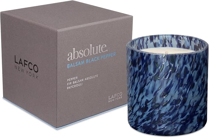 LAFCO New York Signature Candle, Balsam Black Pepper - 15.5 oz - 90-Hour Burn Time - Reusable, Hand