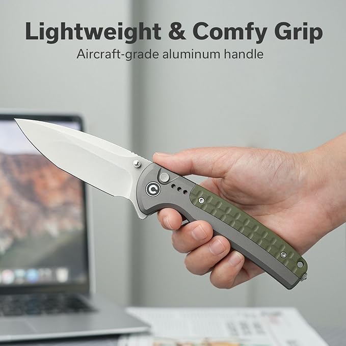CIVIVI Folding Pocket Knife, Sentinel Strike II Utility Knife with Glass Breaker, 3.7" Nitro-V