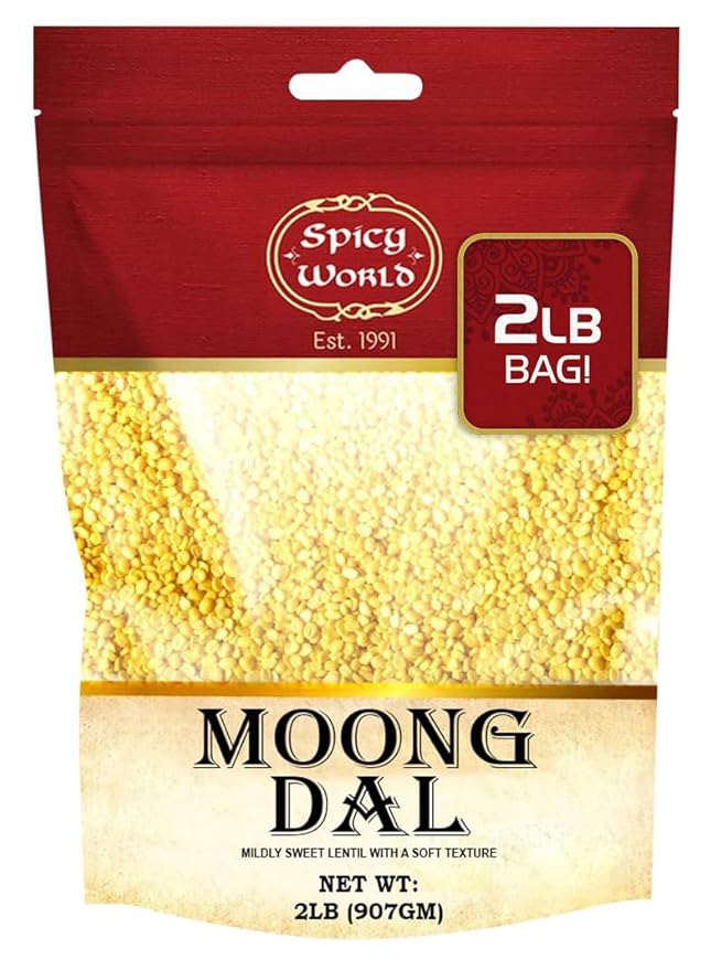 Moong Dal 2 LBS (Mung Split Dry Beans) ~ Indian Golden Lentils ~ 100% Natural & Pure - by Spicy