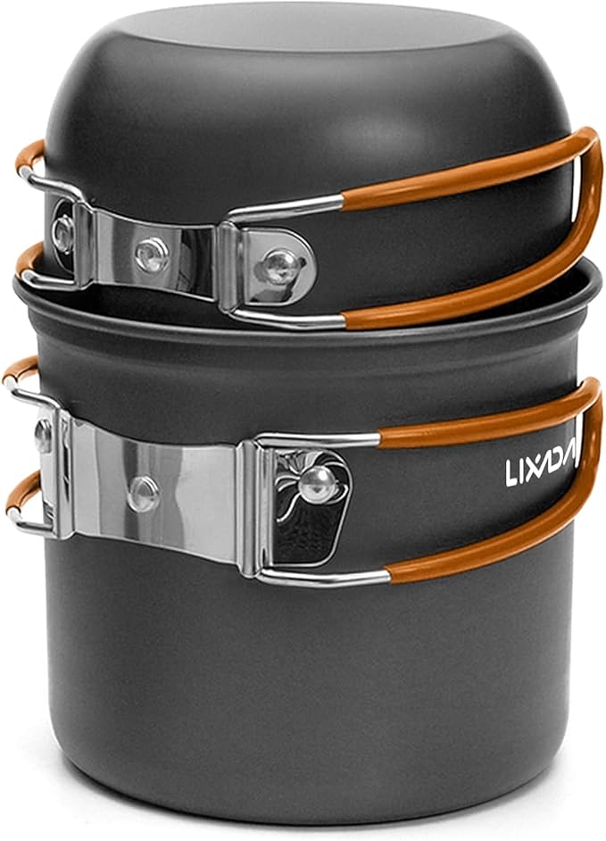 Lixada Camping Cookware Set Portable Camping Mess Kit Cooking Set Camping Cooking Set Outdoor with