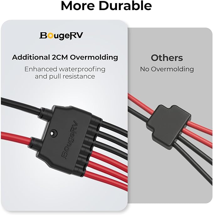 BougeRV Solar Parallel Connectors for 2-3 Solar Panels, 2 to 6 Y Branch 10AWG Adapter Splitter