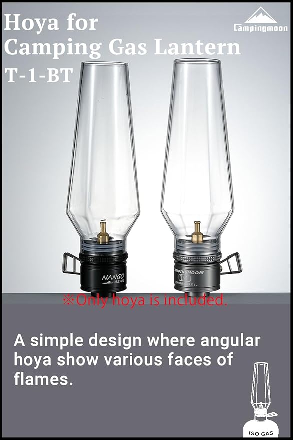 CAMPINGMOON 1 1/4 Inch Camping Gas Latern Globe Hoya Lamp Replacement Globe Clear Glass 5 1/8 Inch