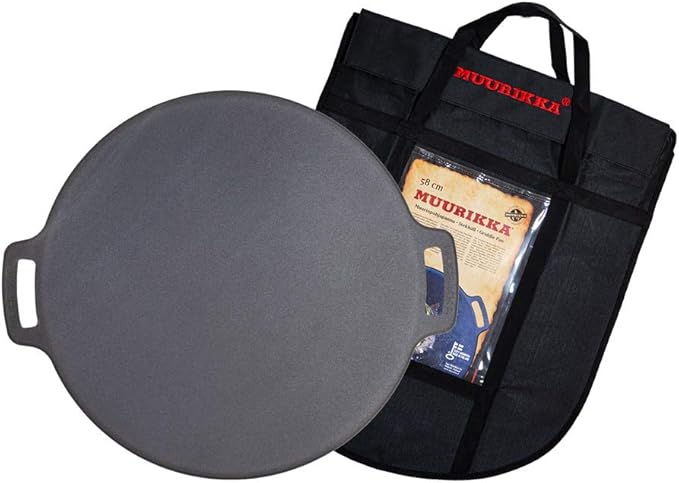 Muurikka Grill Pan 58 cm with Protective Bag, Outdoor Pan, Fire Pan Made of Robust Rolled Steel for