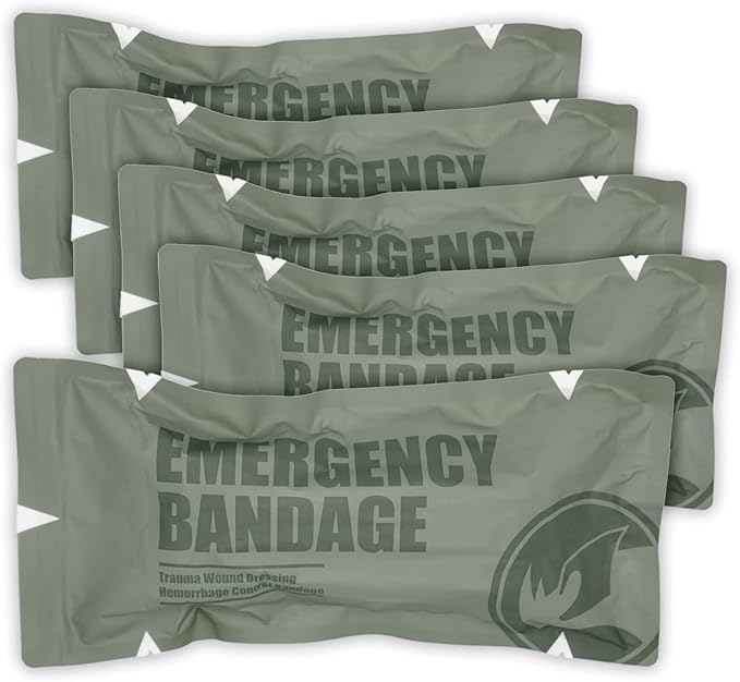 RHINO RESCUE 6" Israeli Style Emergency Bandage, Compression Trauma Wound Dressing, Medical Sterile