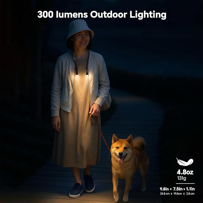 Rechargeable Neck Light for Hands-Free Lighting-Perfect Light for Mechanics, Camping, Hunting, DIY