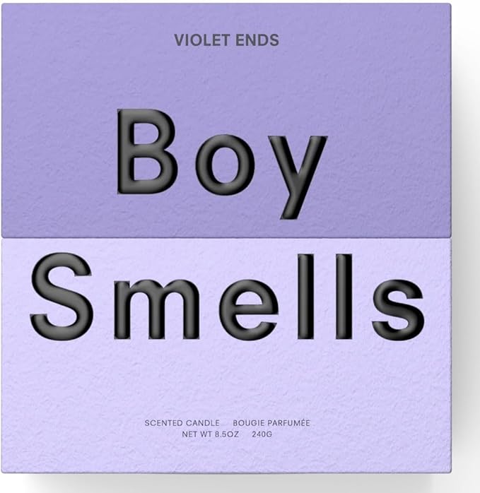 Boy Smells Violet Ends Candle - 8.5 oz - Aromatic Candle for Home with Rhubarb, Violet and Smoked