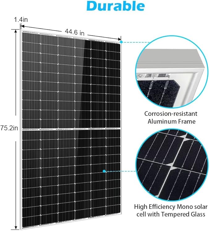 SUNGOLDPOWER UL61730 450W Solar Panel 8PCS,Monocrystalline,Grade A Solar Cell,IP68 High Efficiency