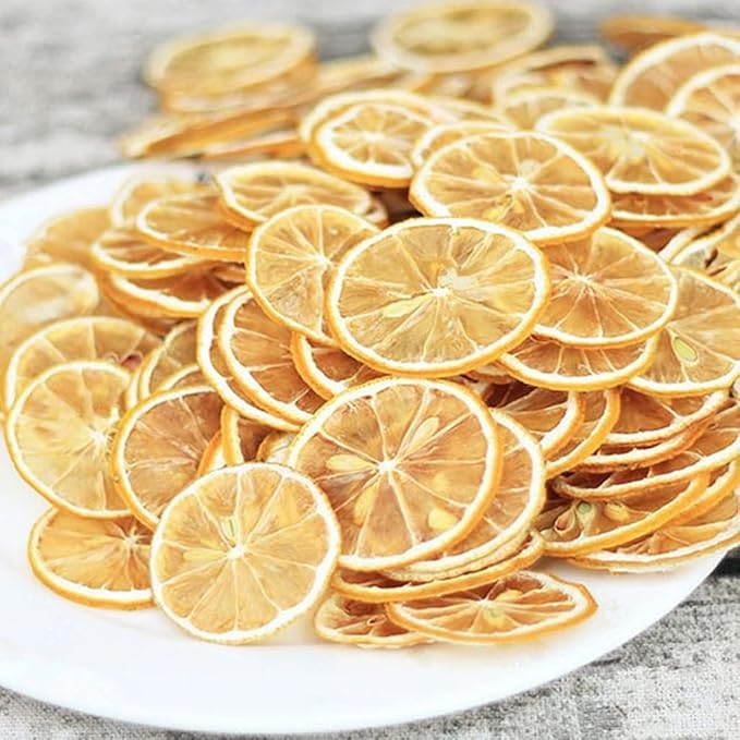 Mkostlich Dried Lemon Slices Bulk, Sour Sweet and Refreshing Citrus Fruit Tea, Natural Dehydrated