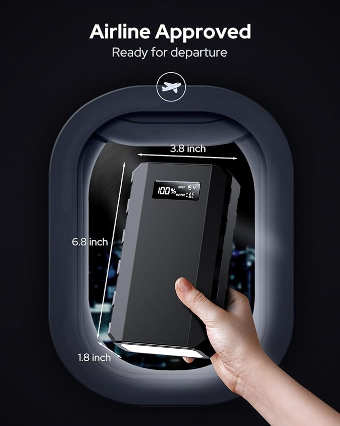 Apowking Power Bank with AC Outlet,65W Portable Laptop Battery Bank Fast Charging,88.8Wh/24000mah
