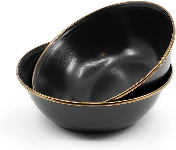 Barebones Enamel Bowl Set - Dish Set of 2 Bowls - Enamelware Set for Camping and Everyday Use