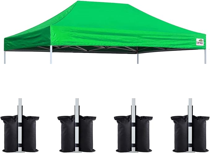 Eurmax USA Pop Up Canopy Top Gazebo Tent Cover Replacement Top Only,Bonus 4PC Pack Weight Bag