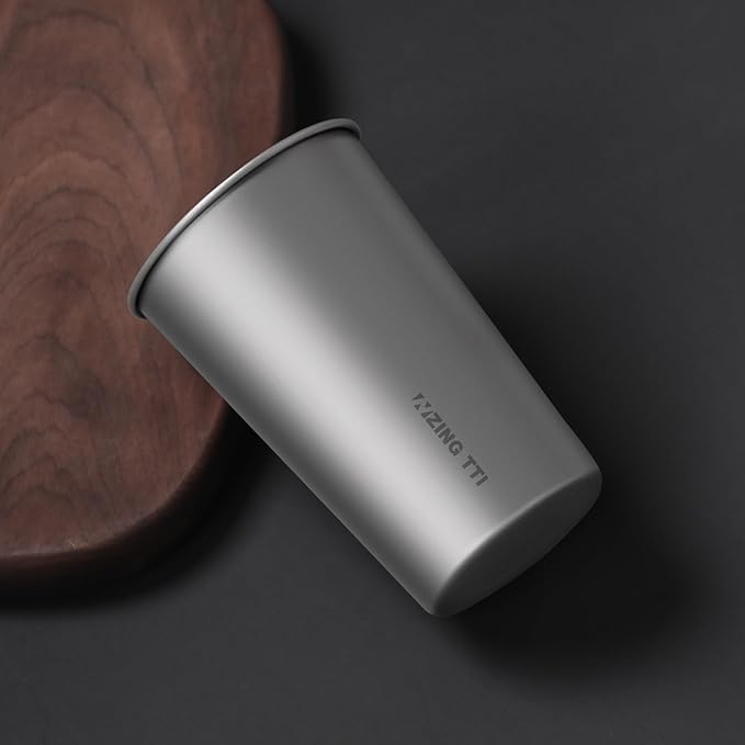 Titanium Pint Cup 300ml/10oz, Stackable Premium Metal Drinking Cups, Reusable Beer Juice Cup