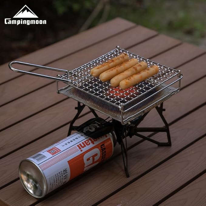 CAMPINGMOON Camping Toaster for Gas Stove Top Fire Grill Grid 304 Stainless Steel Bread Toasters