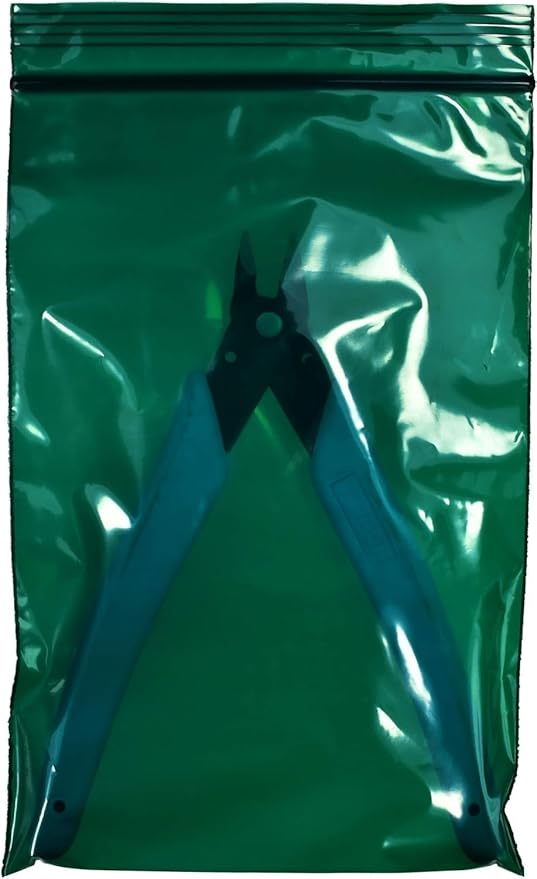 uGems 4" x 6" Green Reclosable Zipper Bags - 2-Mil, Pack of 100 - Resealable Plastic Bags for