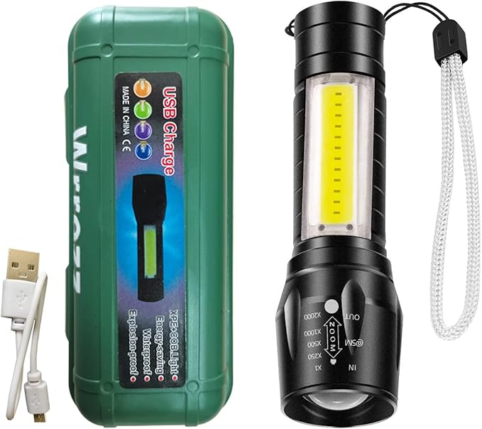 Led Flashlight Rechargeable USB Mini Torch Light, Ultra Brightest Small Flash Light Handheld Pocket