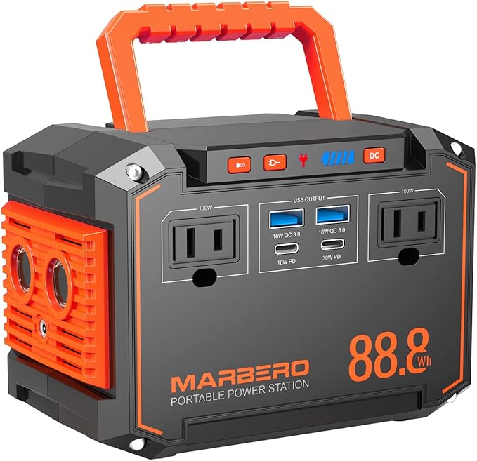 MARBERO 88.8Wh Portable Power Station Backup Lithium Battery Solar Generator 150W Max AC & 30W