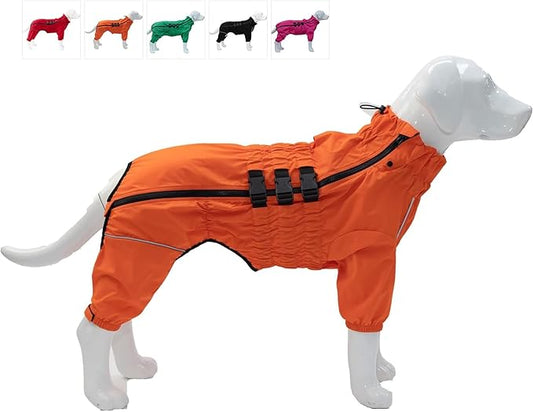 Dogs Waterproof Jacket, Lightweight Waterproof Jacket Reflective Safety Dog Raincoat Windproof