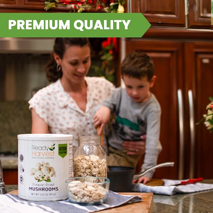 Ready Harvest Freeze-Dried Mushroom for Emergency Food Supply | Camper Must-Haves Camping