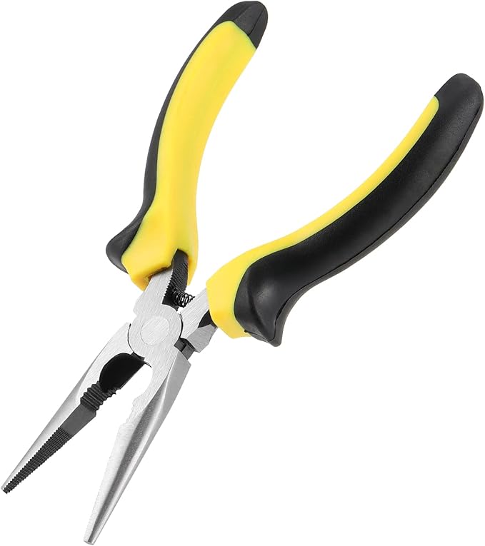 SINJEUN 15 Pack 6 Inch Needle Nose Pliers, Long Needle Nose Pliers with Wire Cutter, Insulated