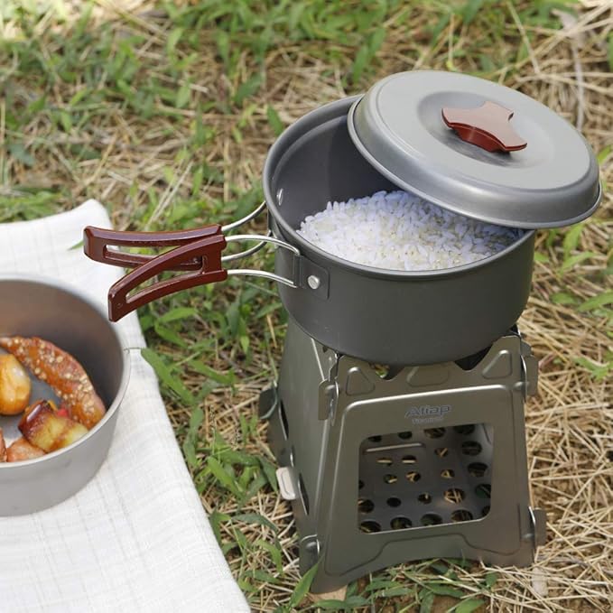 Lightweight Portable backpack stoves for hiking Titanium Wood Stove - Ultralight and Compact Stove