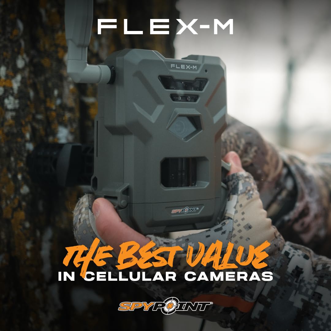 SPYPOINT Flex-M Twin Pack Cellular Trail Cameras - Best Hunting Accessories, No WiFi Needed, GPS