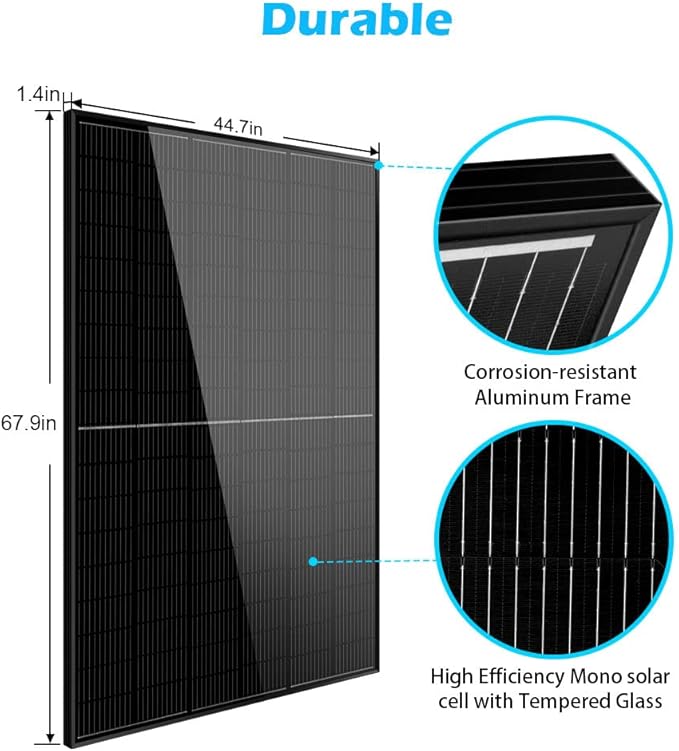 SUNGOLDPOWER 18pcs 415W Monocrystalline Solar Panel,Grade A Solar Cell, Waterproof IP68,TUV