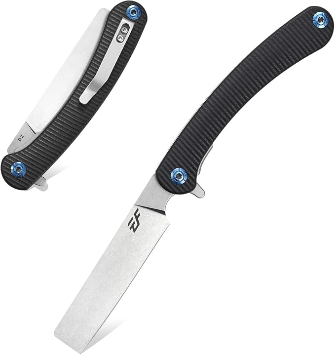 Eafengrow EF939 Folding Pocket Knife with D2 Steel Blade G10 Handle; EDC Pocket Folding Knife for