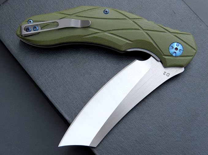 Eafengrow EF919 Folding Knife with Pocket Clip D2 Steel Blade G10 Handle EDC Tool Outdoor Knives