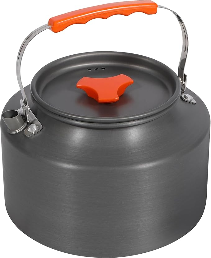REDCAMP 2L Outdoor Camping Kettle, Aluminum Water Pot with Carrying Bag, Compact Lightweight Camp
