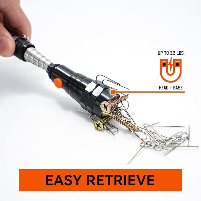 VIBELITE Gifts for Dad, Magnetic Pickup Tool with LED, Telescoping Magnet Flashlight, Birthday