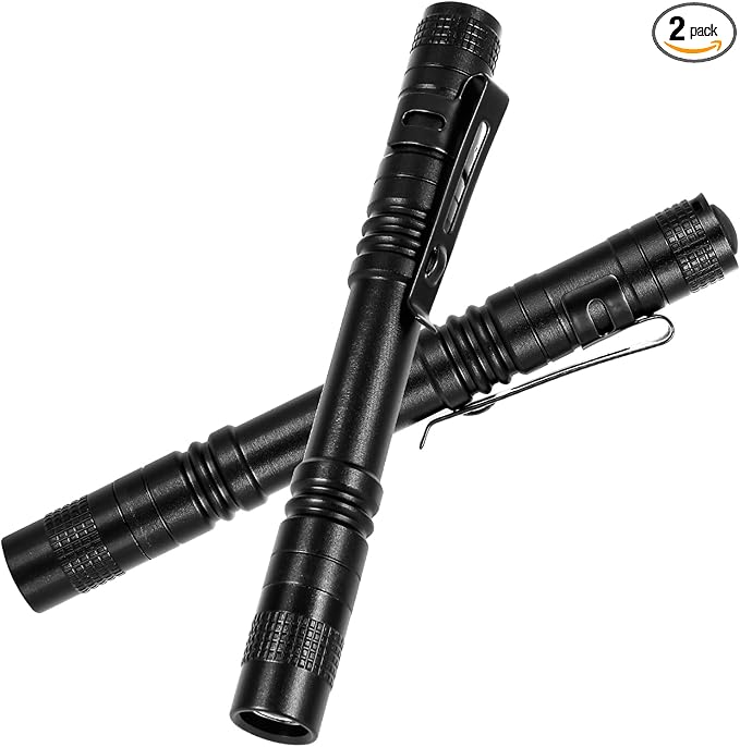 Pen Light Flashlight 2Pcs, LED Small Mini Pen Lights for Home, Emergency, Handheld Pocket