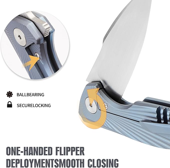 Folding Knife pocket knife EDC Knife With Clip Survival knife Hunting knife - M390 Steel Titanium